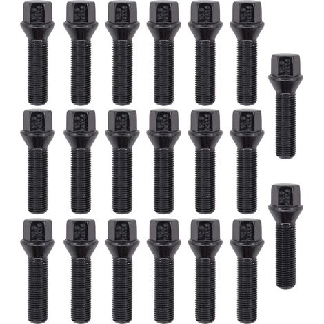 Paquete de 20 pernos cónicos para ruedas de aleación M14 x 1,5 - 45 mm - Negro (1/4)