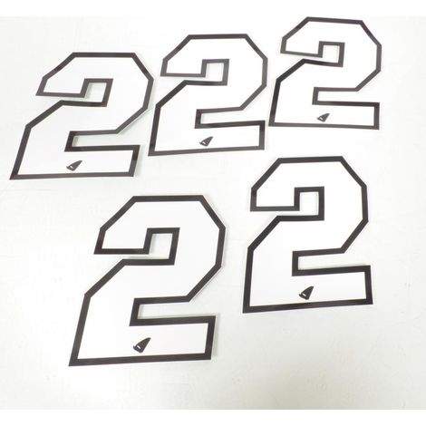 Autocollant stickers UFO pour moto Numéro 2 blanc 130x100mm Neuf