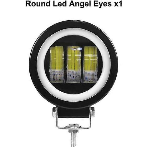 Barre lumineuse LED NLpearl 12V/24V tout-terrain 30W, projecteur de travail LED 5D, feu antibrouillard LED pour tracteur, 4x4, camion, bateau, quad, projecteur de travail rond en forme d'angle (1 pièc (1/5)
