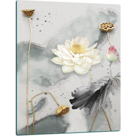TAGLIERE IN VETRO 40x52 CON MOTIVO FIORI (1/5)