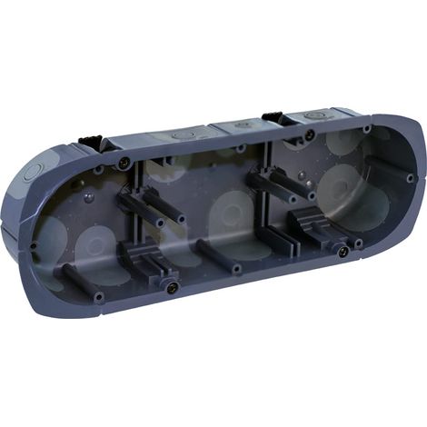 52016 Eur'ohm Xl Ultra Boite D'encastrement étanche à L'air 3 Postes D67 P40 Entraxe 71mm Multimatériaux