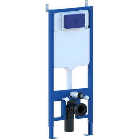 NALA Tecno Struttura Con Cassetta Incasso Per Wc Vaso Sospeso Completa Di Placca Comando In Acciaio Inox Doppio Pulsante