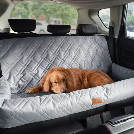 VEVOR Siege auto pour chiens de taille moyenne et grande 45 kg, siege rehausseur impermeable pour chien, avec laisse de securite a clipser, rembourrage en coton PP, lit pour animal de compagnie, gris