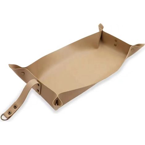 Tappetino per piante riutilizzabile e rinforzato, adatto per piante in vaso da interno ed esterno, vassoio pieghevole 7645 cm (beige)