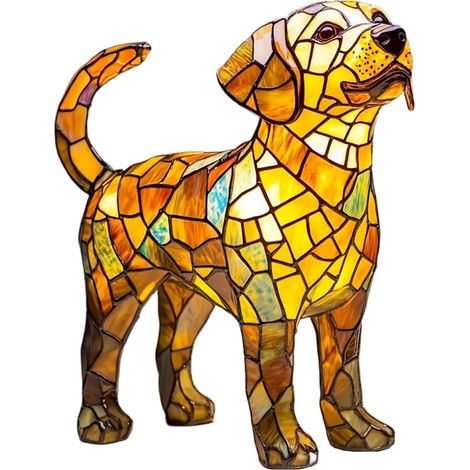 Lampe De Bureau Pour Chien - Lampe LED Mignonne Vintage En Résine Teintée - (1/5)