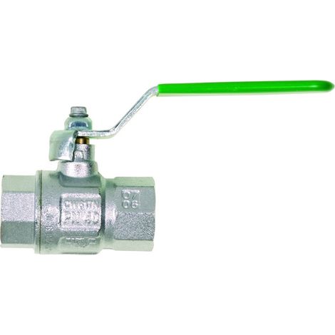 Trinkwasserkugelhahn DIN-DVGW, MS vernickelt, Hebelgriff, IG/IG, G 3/4", PN40, (1/5)