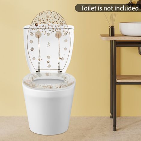 Heavy Duty Decorative U Type, V Type Toilet Seat Silent Thickened Toilet Cover (1/5)