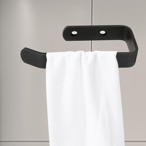 Porte-serviettes mural en aluminium, porte-papier toilette, rangement pour rouleau de papier toilette, 4176641, porte-papier toilette noir (1/5)