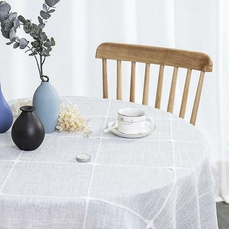 nappe Carree 140x140 Coton Lin Square Table Cover Cloth Linen Cotton Tablecloth Tassel Nappe Carreaux Decoration Pour Maison Table De Cuisine (1/5)