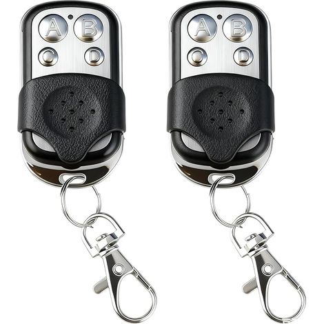 Telecomando universale per cancello a 433,92 MHz, 2 pezzi, compatibile con telecomando per porta da garage a 4 pulsanti e codice variabile, duplicatore wireless per cancello auto e barriera (100 m) (1/5)