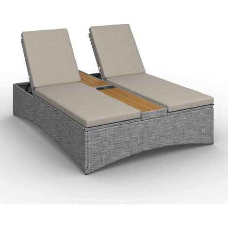 Mömax Gartenliege Monero Grau Holz/Metall/Kunststoff (1/5)