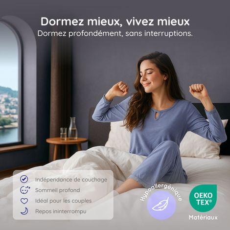 Matelas FELIS 140x190 cm, Épaisseur 30 cm, Très ferme, 7 zones de confort en mousse mémoire adaptative, HR 35 kg, Blue Latex, Face été, hiver