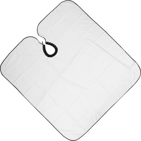 Tablier de coiffure professionnel imperméable et ajustable, pour salon de coiffure et barbier, tissu protecteur blanc. (1/5)