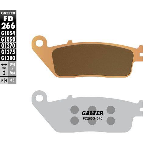 Pastillas de freno Galfer KH226 / KH142 de metal sinterizado (dorado) Sport