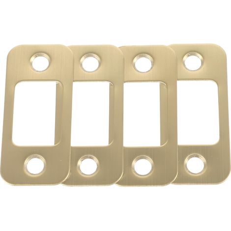 Kit De Renforcement De Porte D'entrée Plaques De Gâche En Acier Inoxydable 4 Pièces Pour Serrure À Pêne Dormant Usage Résidentiel Et Cadres Commerciaux (1/5)