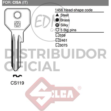 LLAVE DE ACERO PARA CILINDRO CS119 - CISA