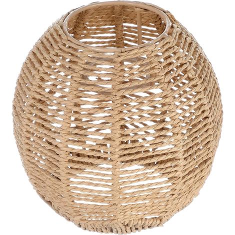 Pantalla de lámpara de ratán Happyyami de 14 x 15 cm - Estilo natural (1/5)