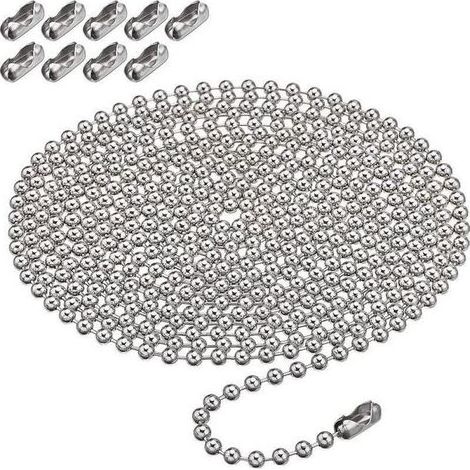 Chaîne à billes en fer argenté de 3 m Accessoires pour meubles, rideaux et stores enrouleurs (1/5)