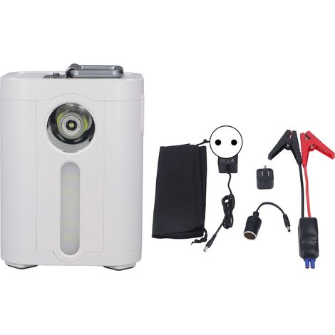 Batterie Portable 99Wh Générateur Solaire Lithium avec Prises AC pour Camping Caravane, 110-240V Prise UE Universelle 220V 50Hz Blanc (1/5)