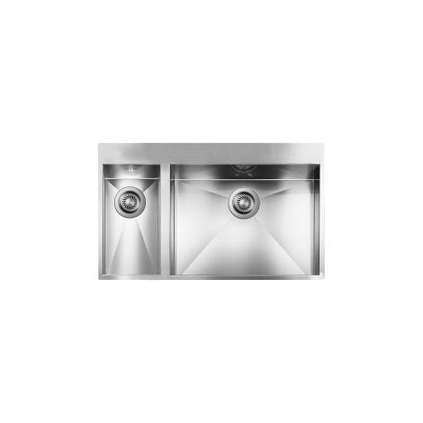 CM 012937DCSSP Filoquadra Mix Lavello ad incasso 2 vasche Acciaio inox satinato (79x50 cm) colore Inox satinato (1/5)