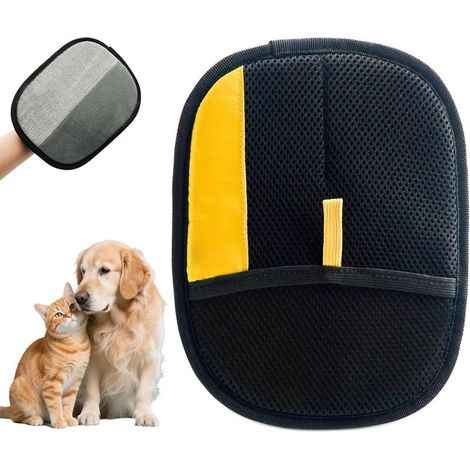 Gants de nettoyage pour poils d'animaux, à double adsorption électrostatique, réutilisables, adaptés au nettoyage des poils d'animaux sur les tissus, les meubles, les vêtements, les voitures, etc. 1 p (1/5)