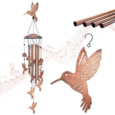 Kolibri-Windspiel, Geburtstags- oder Erinnerungsgeschenk, Dekoration für drinnen und draußen (Metall)
