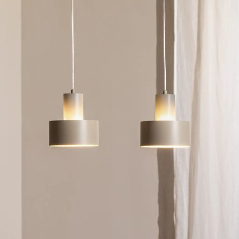 [GEBRAUCHT] B-Ware Hängeleuchte Rif 2 Hängeleuchte Pendelleuchte Taupe 2 Flammig Linear Stahl