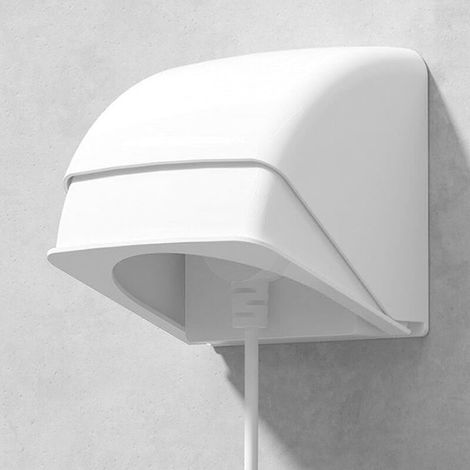 Boîtier de prise étanche blanc avec couvercle pivotant – idéal pour salle de bain, balcon et recharge extérieure – IP65, 1 unité