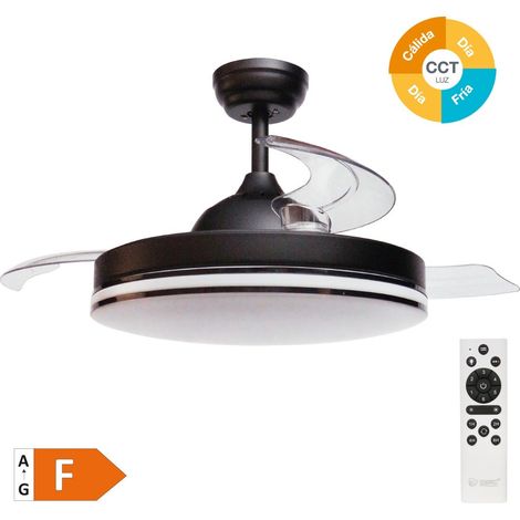 Deckenventilator "Oliveri" mit dimmbarem LED-Licht und Fernbedienung (36W 3CCT 3547lm mit einziehbaren Flügeln) schwarz (1/5)