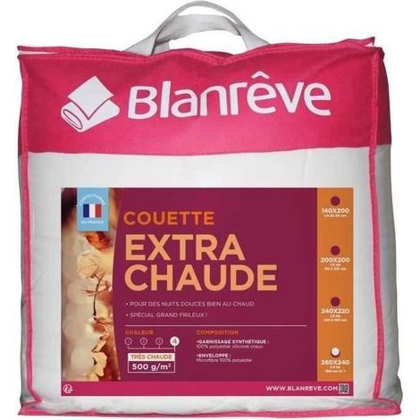 BLANREVE Couette en microfibre extra chaude - 240 x 260 cm - Blanc