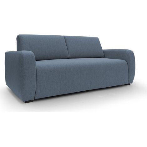 Duna Schlafsofa mit 20 cm Matratze aus wasserfestem Stoff T03 195 cm (mat. 140x197) blau