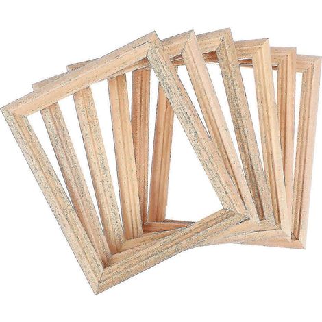 Lot de 6 cadres photo miniatures en bois, accessoires de décoration pour maison de poupée, imitant la mise en page de photos. (1/3)