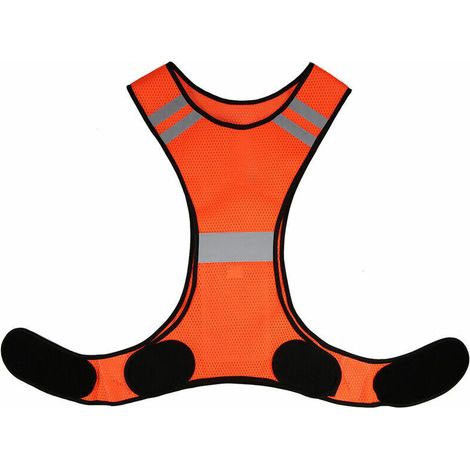 Gilet Réfléchissant Léger en Maille Respirante Haute Visibilité - Équipement de Sécurité pour la Course à Pied, la Marche, le Cyclisme et le Jogging - Taille XL, Couleur Orange (1/4)