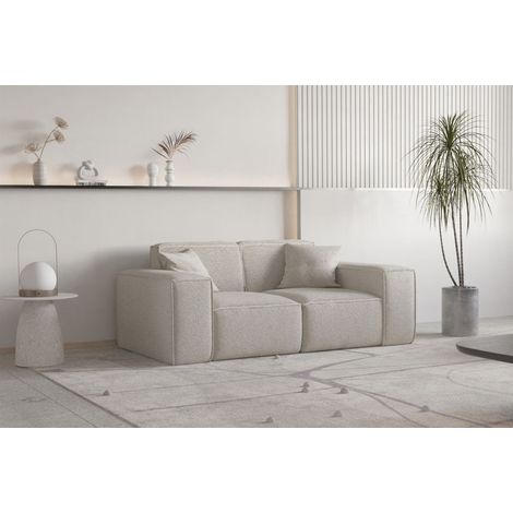 Sofa Designersofa CELES PREMIUM 2-Sitzer in Stoff Ascot Bukla Beige (1/3)