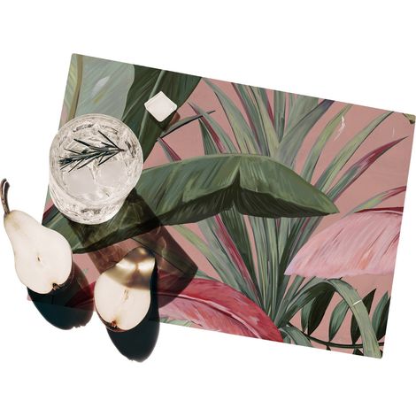 Set 2 tovagliette americane da tavolo per colazione 42x30 Foresta Rosa