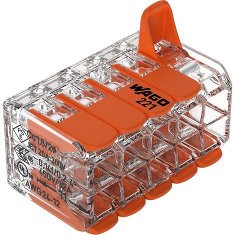 Bornes mini 10X4mm² à leviers souple et rigide 221-420 (1/2)