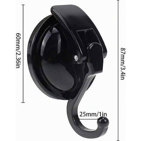 Set of 2 Suction Hooks for Bathrooms with No Drilling Strong Suction (1/4)