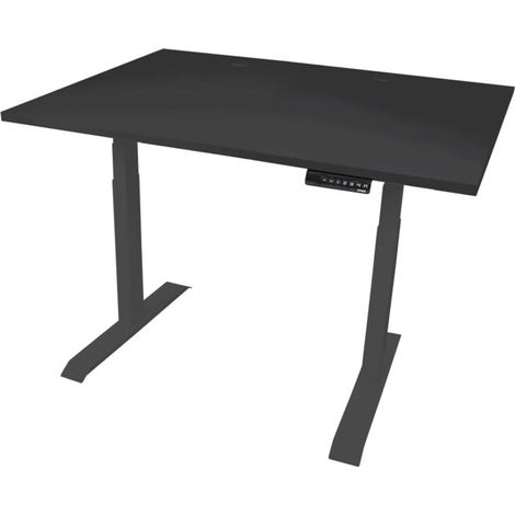 Bureau à réglage en hauteur électrique STIER TSR 120x80 cm, noir/noir (1/5)