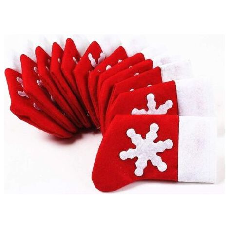 Décoration de Table de Noël - Chaussettes de Couverts 12 Pack
