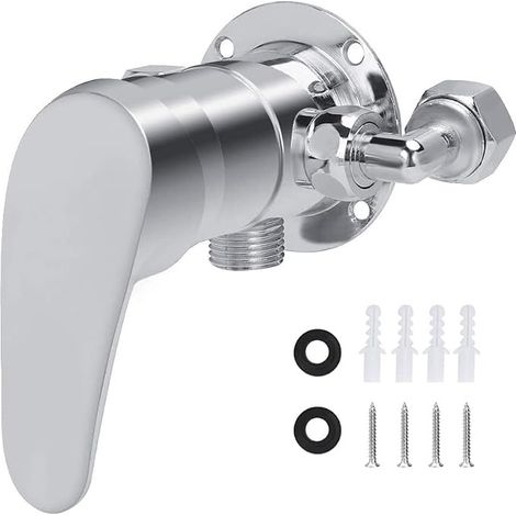 Shower Mixer Tap Single Lever Wall Mounted Mixer Tap with Non-Return Valve Universal Thread G1/2 Metal for Bathroom Shower and Bidet (1/5)