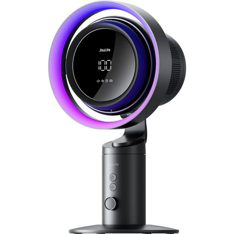 Pro3 3-in-1 Turbo Oscillating Table Fan with Air Purifier and RGB Light, H11 HEPA Filter, 100 Adjustable Speeds, 10,000 mAh Rechargeable Battery, Powerful Airflow for