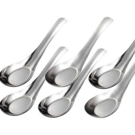 Cuillère à soupe asiatique en acier inoxydable, lot de 2, 84 (1/5)