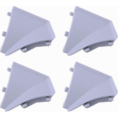 4x Connecteur angle intérieur rentrant jonction d'angle 90° pour profil décoratif plinthe moulure 36 x 36mm Extrémité Coin Finition Plan de travail Cuisine Salle de bain Meuble, en plastique gris