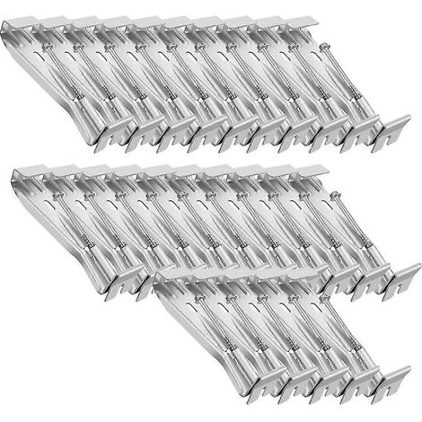 Lot de 25 supports de gouttière de 5 pouces, avec vis pré-insérée, supports de gouttière en aluminium pour la réparation des gouttières affaissées (1/4)