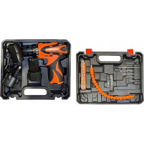 Destornillador inalámbrico con accesorios, 2 baterías de 1,5 Ah, 25 elementos, 30 Nm (1/2)