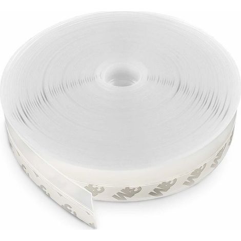 Bande d'étanchéité de porte en silicone auto-adhésive, joint de fond de porte coupe-bise 35mm x 10M, imperméable, coupe-vent, anti-poussière et anti-bruit pour porte basse (1/5)