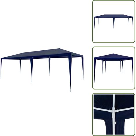 Partyzelt 3x6 m PE Blau - Pavillon - Gartenpavillon - Partyzelt - Sonnensegel - Außengarten (1/5)
