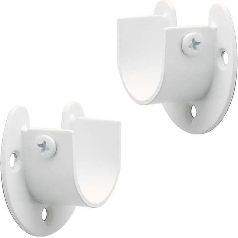 Support de tringle à rideaux en acier inoxydable, fixation réglable pour tringle de 28 mm de diamètre, blanc (1/5)
