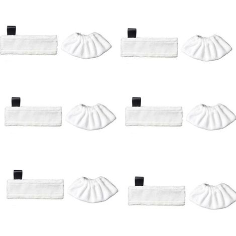 Compatibile con gli accessori per scopa a vapore Karcher Black Label e con la scopa a vapore Karcher Magic Floor Mop SC Series (6 panni Black Label + 6 panni sottili per il vapore) -Crezuo