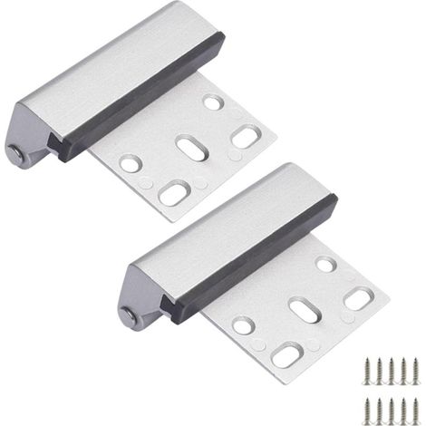 Verrou sécurité alu argent – Sans perçage – Anti-effraction – Loquet rapide – Silencieux – Coussin caoutchouc – Portes jusqu’à 180° (1/5)